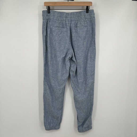 Athleta Women's Cabo Linen Jogger Pants Size 8 Chambray Blue - Picture 7 of 13